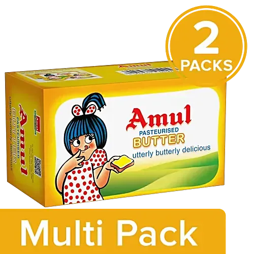 Amul Butter - Pasteurized, 2x500 g Multipack