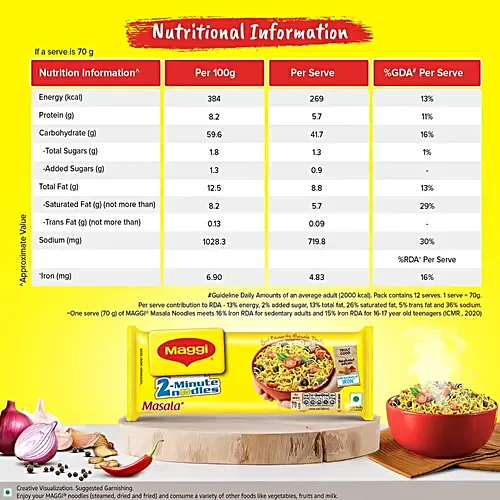 MAGGI 2-Minute Instant Noodles - Masala, 2 x 840 g Multipack