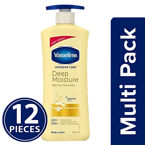 Vaseline Intensive Care Deep Moisture Body Lotion, 12x400 ml Multipack