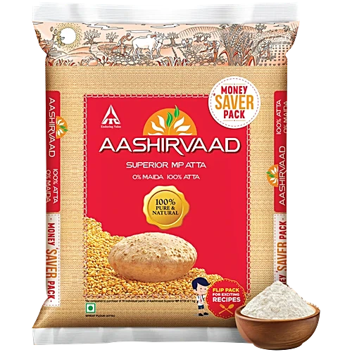 Highlights 0% Maida 100% Atta Aashirvaad Aashirvaad Atta/Godihittu - Whole Wheat, 10 kg