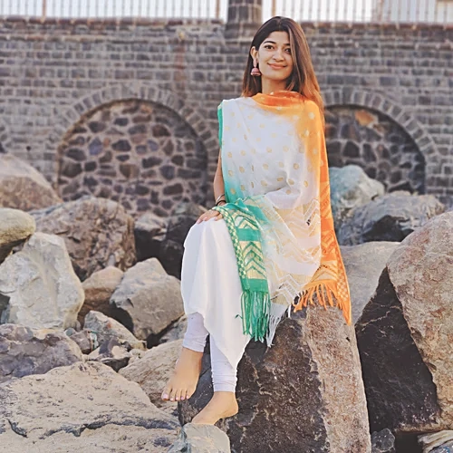 House of Festivals Tricolour Tiranga Themed Dupatta, 1 pc